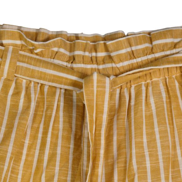 Liz Banks Shorts Womens 2X Yellow White Paper Bag Belted Pull On Pockets - Picture 2 of 8